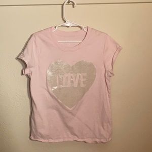 Pink shirt sleeve tee